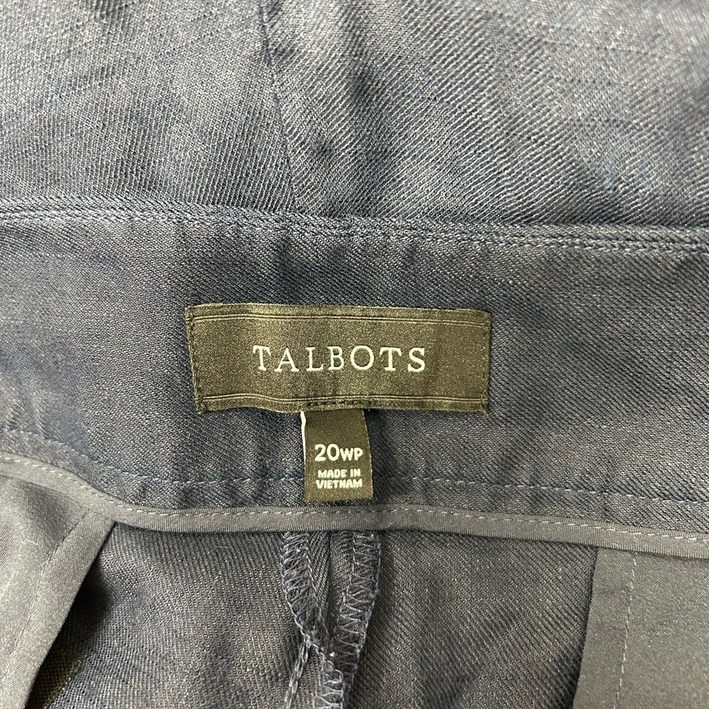 Talbots Navy Blue Linen Wide Leg Pants 20 Women’s Petite - Picture 4 of 8